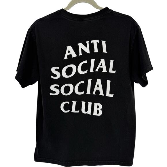 Anti Social Social Club Short Sleeve Graphic T-shirt Men Size Medium Black Crew - Picture 2 of 8